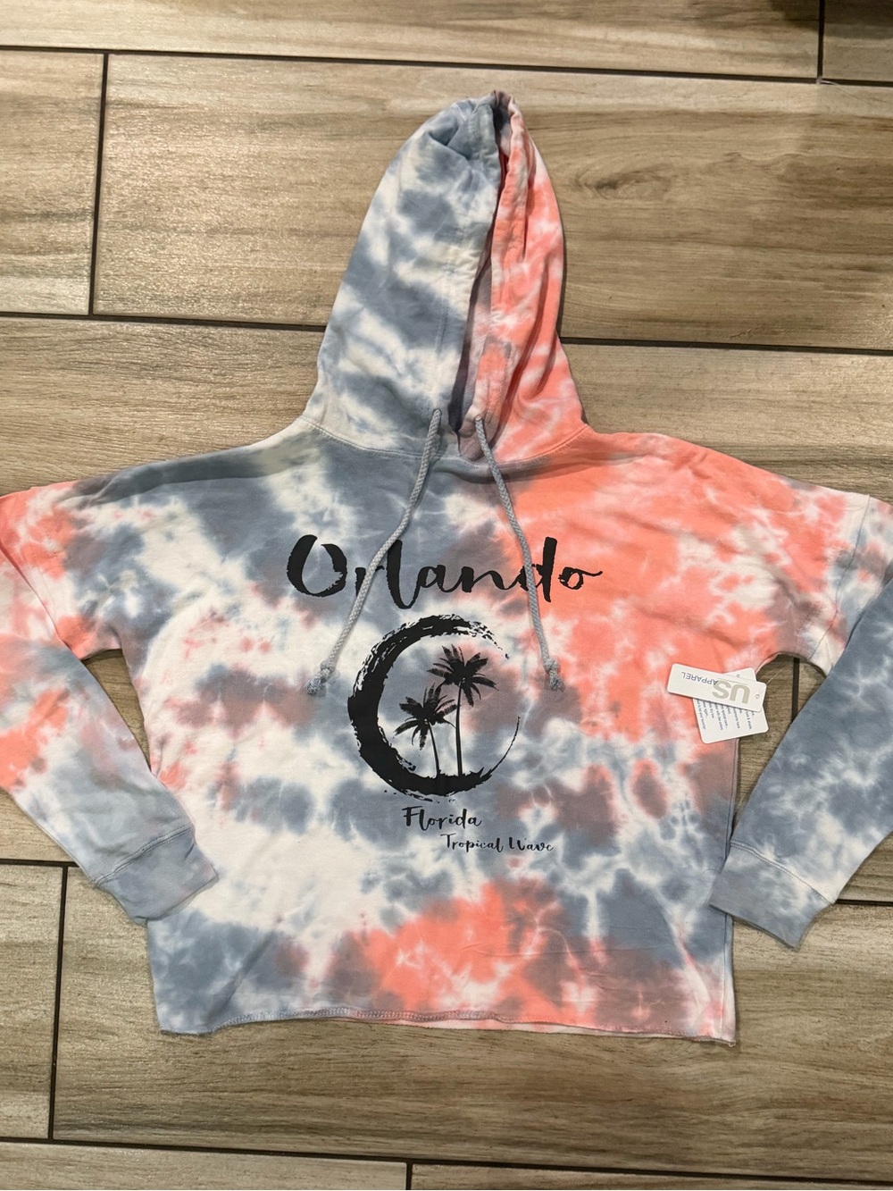 Orlando Tie-Dye Cowl Hoodie - Coral & Gray